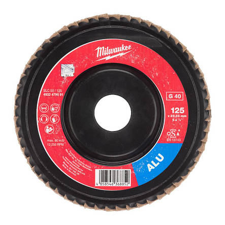 Пелюстковий диск SLC50/125G40 ALUMINIUM 125 мм/срібло 40 MILWAUKEE, фото 3