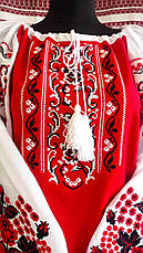 Вишиванка жіноча (домоткане полотно) "Дерево Життя" (червоне), фото 3