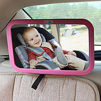 Зеркало для наблюдения за ребенком в машине Safety zt-x008 29х19 Розовый
