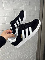 Женские кроссовки Adidas Gazelle Black White
