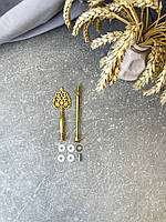 Фурнітура 2 яруси золото форма корона для фруктівниць етажерок металева ручка для вази підставка для тістечок