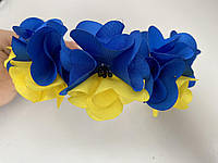 Обруч венок сине-желтый с цветочками