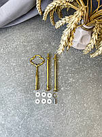 Фурнитура 3 яруса золото форма с ручкой для фруктовниц этажерок металлическая для вазы подставка для торта