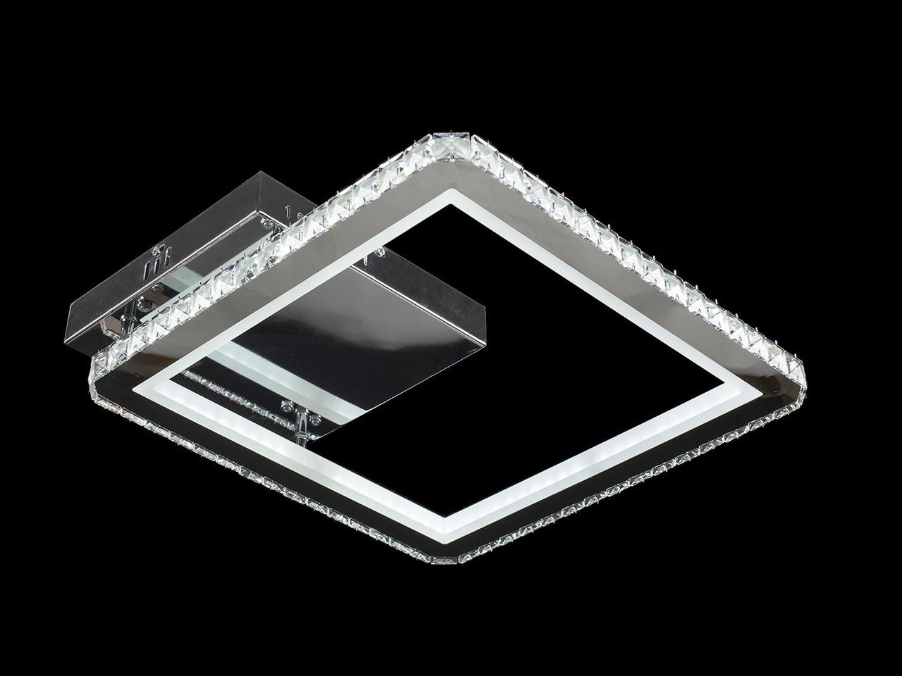 Світлодіодна кришталева люстра квадрат з пультом керування DIMMER 3000-6000 440*440*120 80W