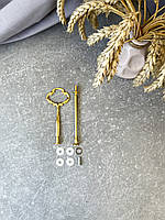 Фурнітура 2 яруси золото форма з ручкою для фруктівниць етажерок металева ручка для вази підставка для тістечок