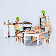 "Кухня Еко" набір лялькових меблів NestWood для Барбі, фото 3