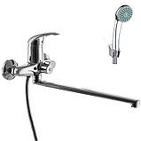 Змішувач для ванни з довгим поворотним виливом 35 см одноважільний ZERIX LUN7 048 (031) (ZX0431) Зерикс, фото 3