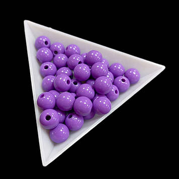 Пластикові намистини 8 мм, 10 г, №19 фіолетові