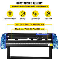VEVOR Виниловый резак 870 мм Виниловый режущий плоттер со знаком Мастер Плоттер Виниловый резак Черный и синий