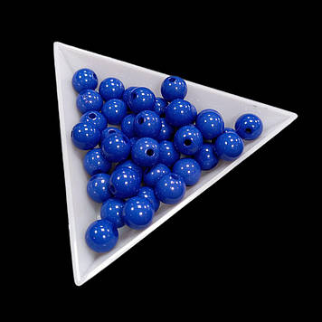 Пластикові намистини 8 мм, 10 г, №614 сині