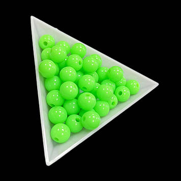 Пластикові намистини 8 мм, 10 г, №8 салатові
