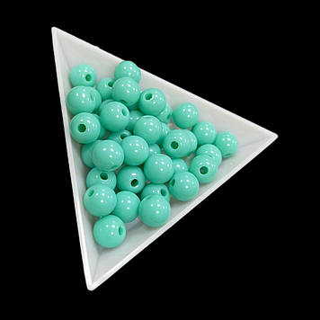 Пластикові намистини 8 мм, 10 г, №4 бірюзові