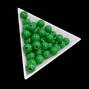 Пластикові намистини 8 мм, 10 г, №11 зелені