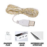 Гірлянда світодіодна роса від USB 10м, 100 LED білий, фото 6