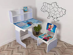 Дитяча парта шкільна растишка зі стільцем Фроузен (Крижане Серце) 110, фіолетова