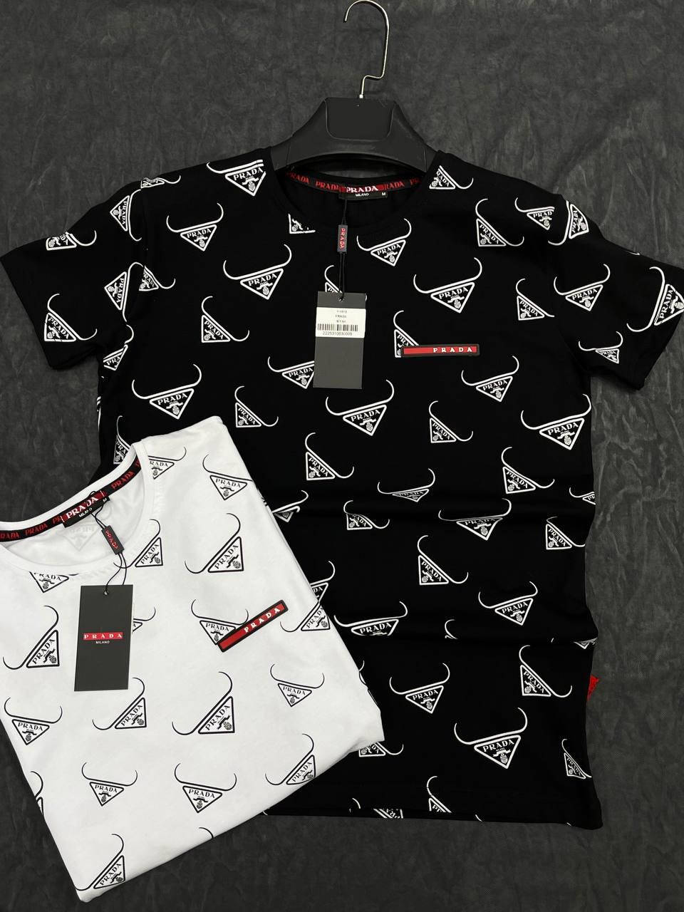 

Мужская брендовая футболка Prada черного цвета M