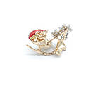 Брошка сніговичок на мітлі 40х30мм, фото 3