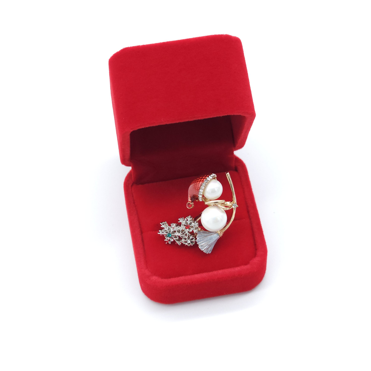 Брошка сніговичок на мітлі 40х30мм, фото 1