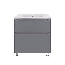 Комплект Qtap Scorpio 710х825х460 Graphite підлогова тумба + мийка врізна QT1471TNВ7023070CG, фото 2