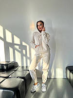 Костюм спортивный женский трехнитка футер начес на флисе толстовка худи с капюшоном и штаны
