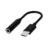 Кабель-переходник (адаптер) / Кабель AUX для наушников c USB Type-C на Jack 3.5 (не совместим с samsung) Black