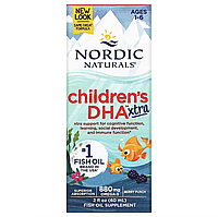 Nordic Naturals, Children's DHA Xtra, для детей возрастом 1 6 лет, вкус ягодного пунша, 880 мг, 60 мл