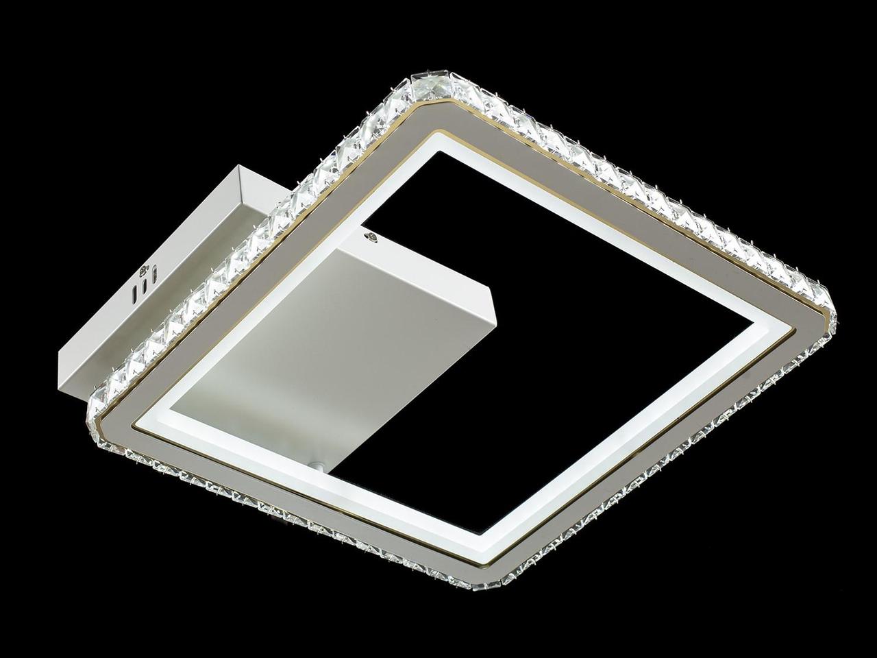 Світлодіодна кришталева люстра квадрат з пультом керування DIMMER 3000-6000 440*440*120 80W
