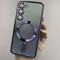 Чехол для Samsung Galaxy S23 чехол с блестками с MagSafe на телефон самсунг с23 фиолетовый o9j