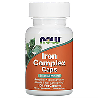 NOW Foods, капсули з комплексом заліза, 100 рослинних капсул