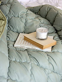 Ковдра односпальна з холофайбера, терморегулюча, дихаюча, полуторний розмір 155/210см. Хакі