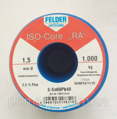 Припій ф0,5мм S-Sn60Pb40, DIN EN 29453, 2,5%, фото 1