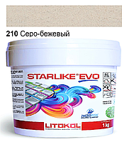 Эпоксидная затирка Litokol Starlike EVO 210 серо-бежевая 1 кг (STEVOGRE0001)
