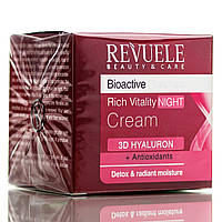 Насыщенный ночной крем с гиалуроновой кислотой Revuele Bioactive Skincare 3D Hyaluron Rich Vitality Night