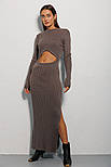 Довге в'язане плаття з вирізом на талії, фото 2