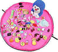 Багатофункціональна сумка-килимок для зберігання іграшок, рожева