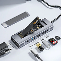 USB-концентратор Essager 8 в 1 Док-станция для ноутбука с интерфейсом M.2