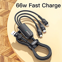 Essager 6A 66W 3 в 1 USB кабель с быстрой зарядкой Шнур для передачи данных 1.2 м