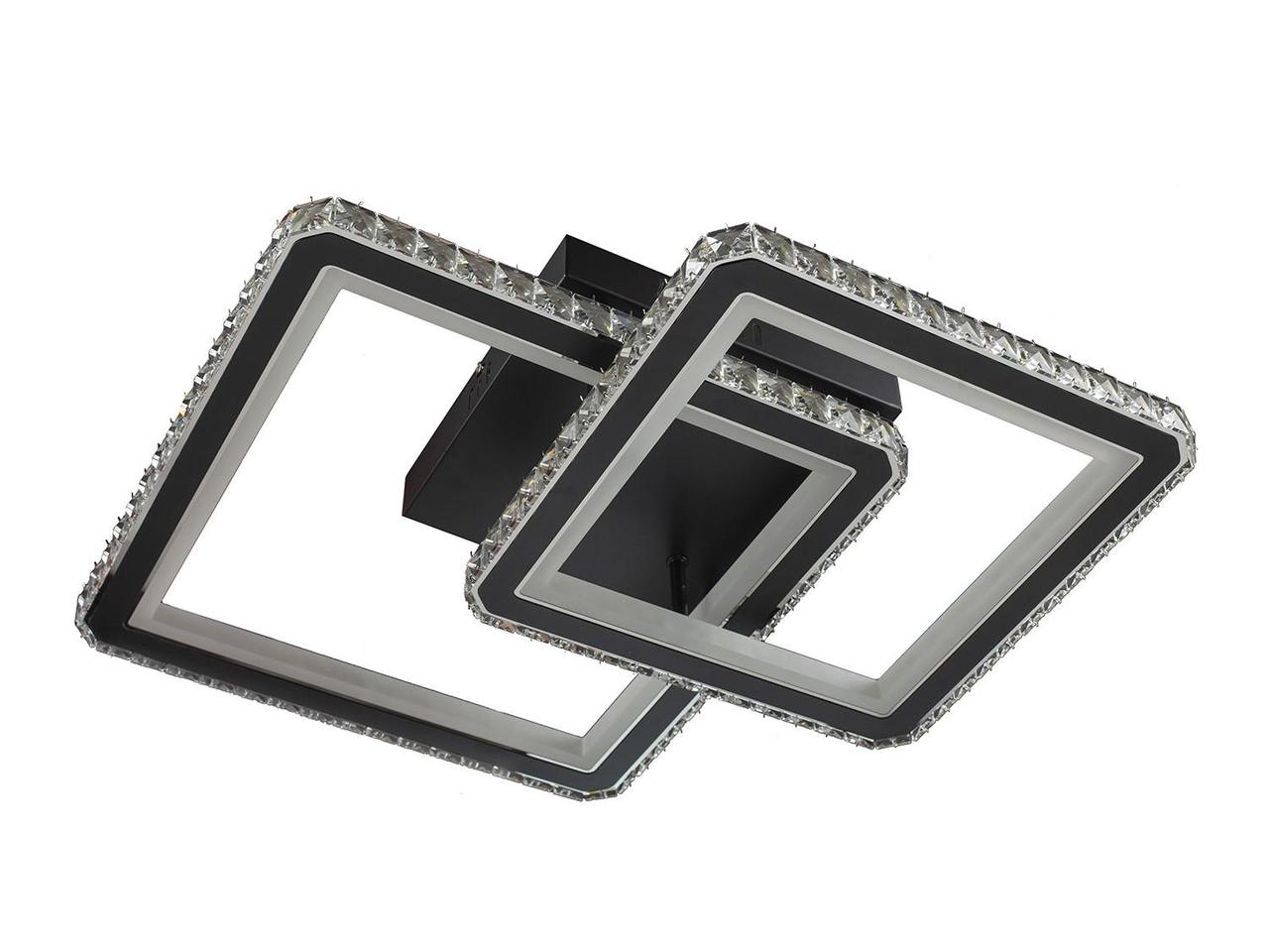 Світлодіодна кришталева люстра квадрат з пультом керування DIMMER 3000-6000 680*525*120 146W