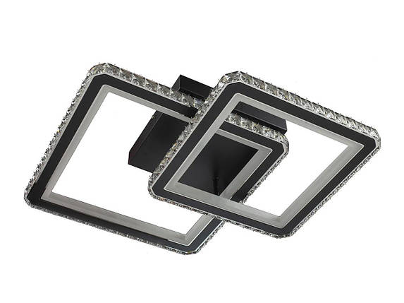 Світлодіодна кришталева люстра квадрат з пультом керування DIMMER 3000-6000 680*525*120 146W, фото 1