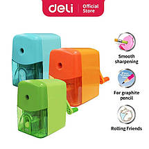 Точилка механическая Deli 0635Е микс пластик, офисная, фото 2