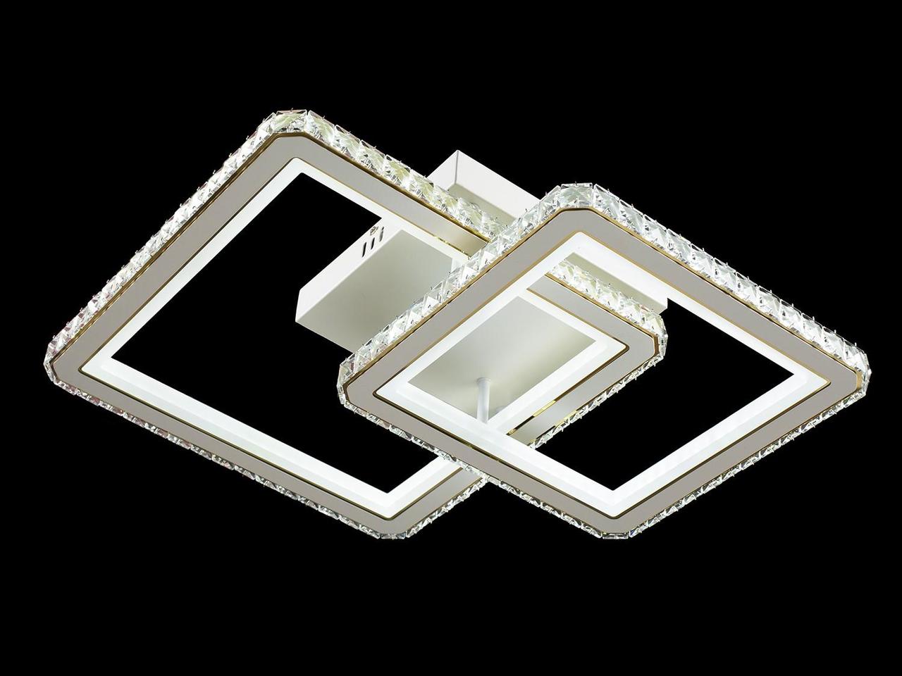 Світлодіодна кришталева люстра квадрат з пультом керування DIMMER 3000-6000 680*525*120 146W