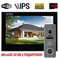 Комплект Wi-Fi домофону 7 дюймів з панеллю виклику SEVEN DP-7577/04Kit black