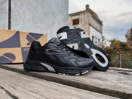 Чоловічі шкіряні кросівки BONA 840C Black/Silver чорні водонепроникні, фото 1