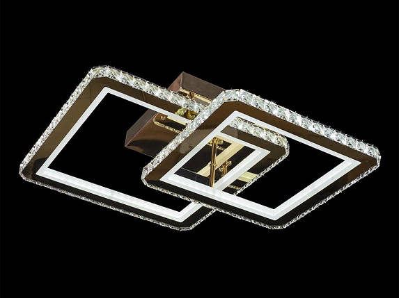 Світлодіодна кришталева люстра квадрат з пультом керування DIMMER 3000-6000 680*525*120 146W, фото 1