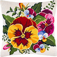 Набір для вишивання декоративної подушки Чарівниця Фіалки 40×40 см V-165 NC, код: 7243119
