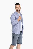 Рубашка с узором мужская FIGO 18412 S Синий (2000989736745) NL, код: 8126426