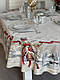 Скатертина новорічна на стіл овальний гобеленова OVAL1254, фото 2