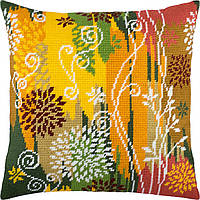 Набір для вишивання декоративної подушки Чарівниця Осінній день 40×40 см V-145 NL, код: 7243099