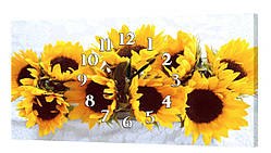 Настінний годинник ProfART на полотні 30 x 53 см Соняшники (ch22_S) NC, код: 1225674