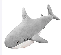 Мягкая игрушка-подушка Акула из IKEA, Плюшевая игрушка Акула Блохей 140 см, Серый